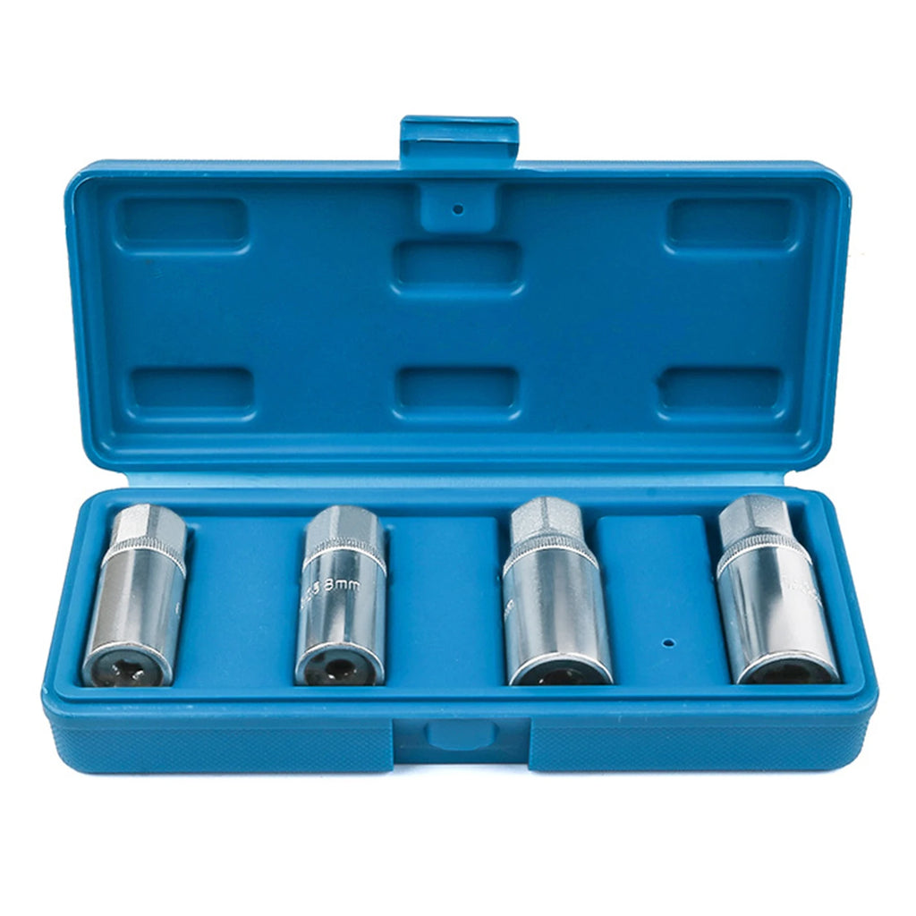 4Pcs Nut Screw Remover Extractor 6-12mm Removal Set Bolt Impact Damaged Nut Screw Removal Socket Wrench Extractor Hand Tool Kit