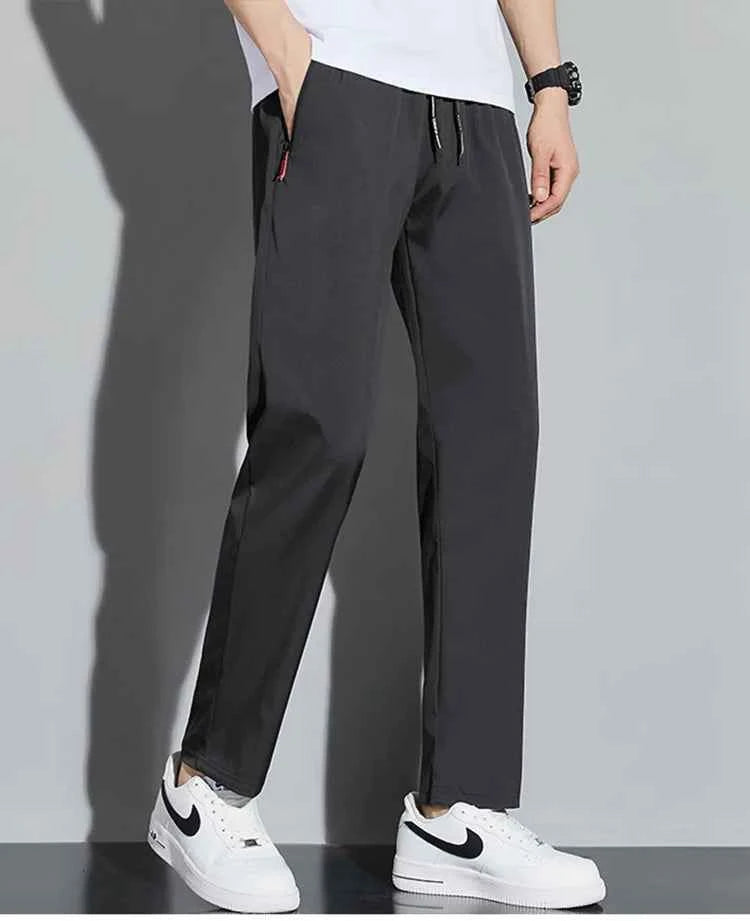 Men's Casual Pants Business Stretch Slim Fit Elastic Waist Jogger Korean Classic Blue Black Gray Male Brand Trousers