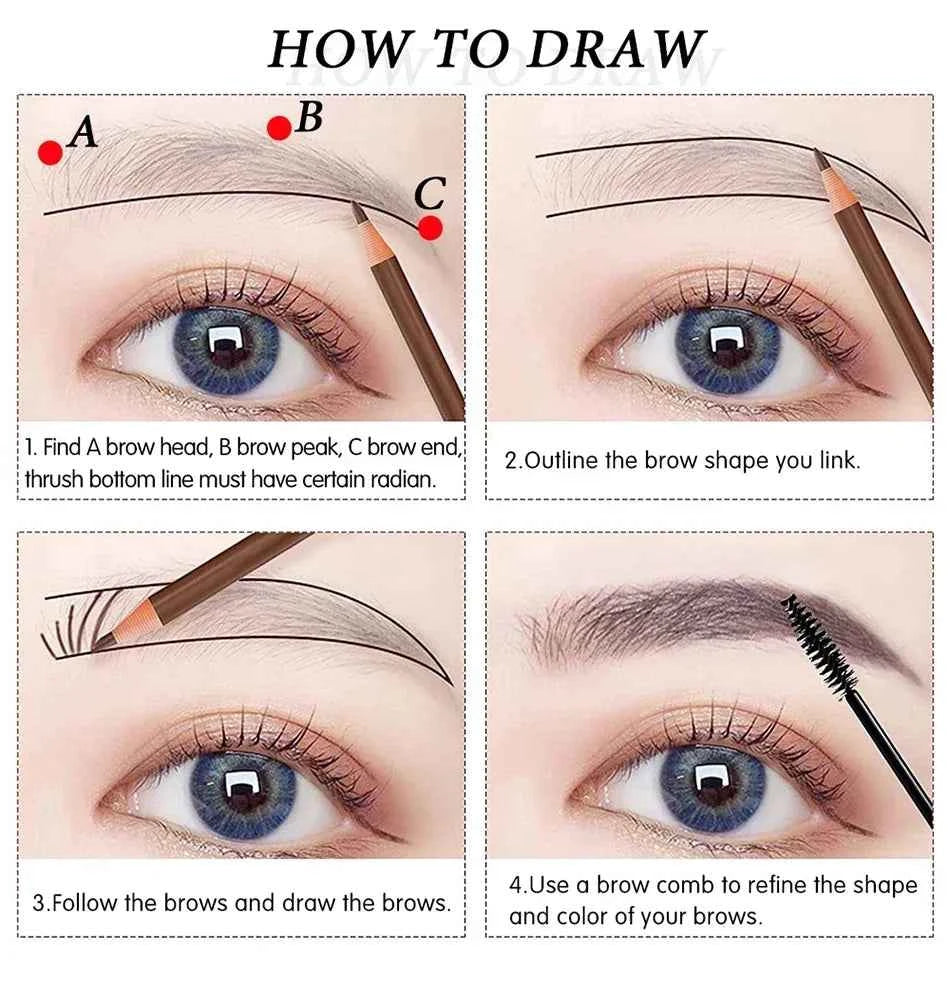 5pcs Professional Microblading Pencil Permanent Eyebrow Pencil Tattoo Waterproof Art Tint Makeup Eye Brow Pen Enhancers Cosmetic