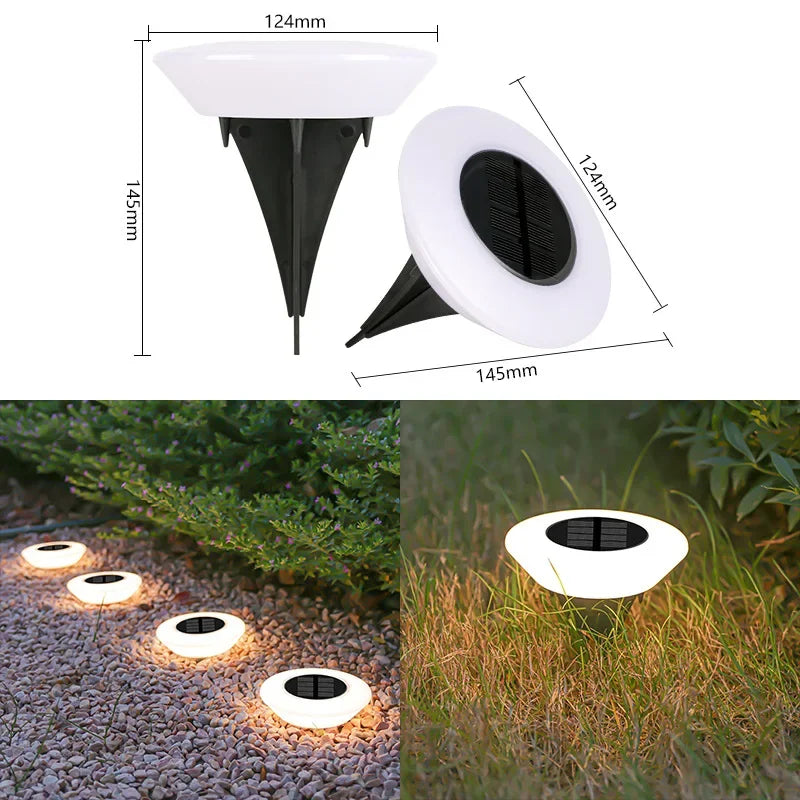 Waterproof Solar Garden Lights Outdoor Use Landscape Lighting for Driveway Lawn Walkway Base Light Solar Powered Garden Decor