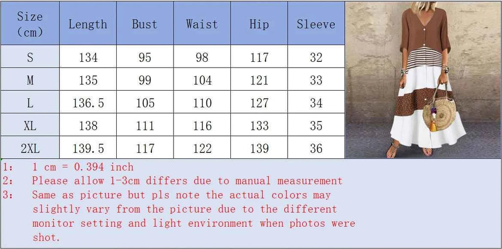 Color Blocked Printed Short Sleeved V-neck Button Up Women's Dress Street Versatile Artistic Retro Style Summer Dress