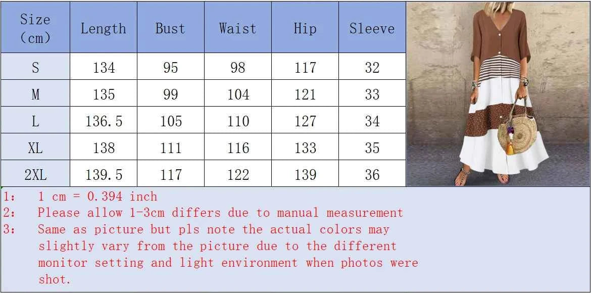 Color Blocked Printed Short Sleeved V-neck Button Up Women's Dress Street Versatile Artistic Retro Style Summer Dress