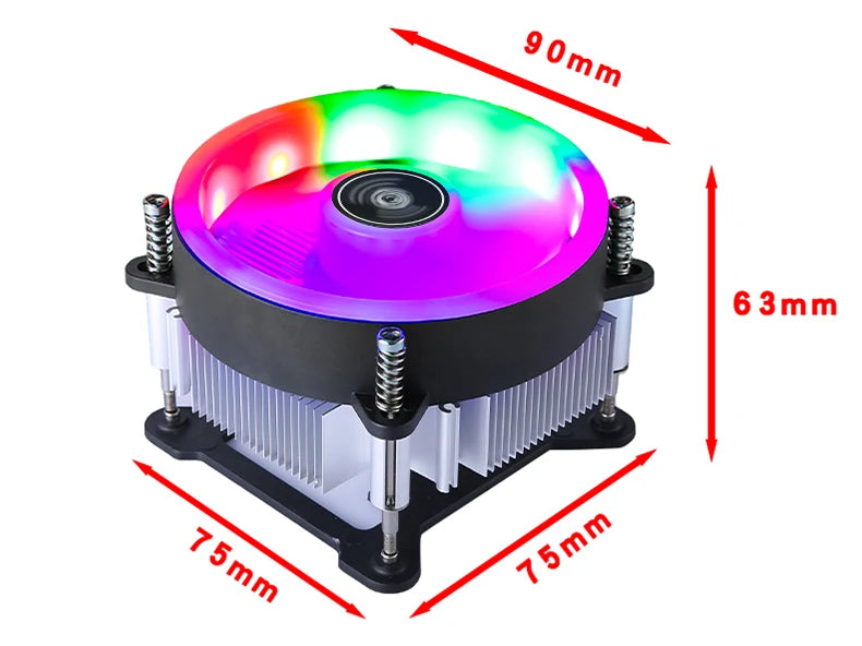 PC Efficient Copper Core/Aluminum Core Processor Cooler Cpu Fan Mute 3pin4pin PWM Air-cooled Install LGA1150 1151 1155 1156 1200