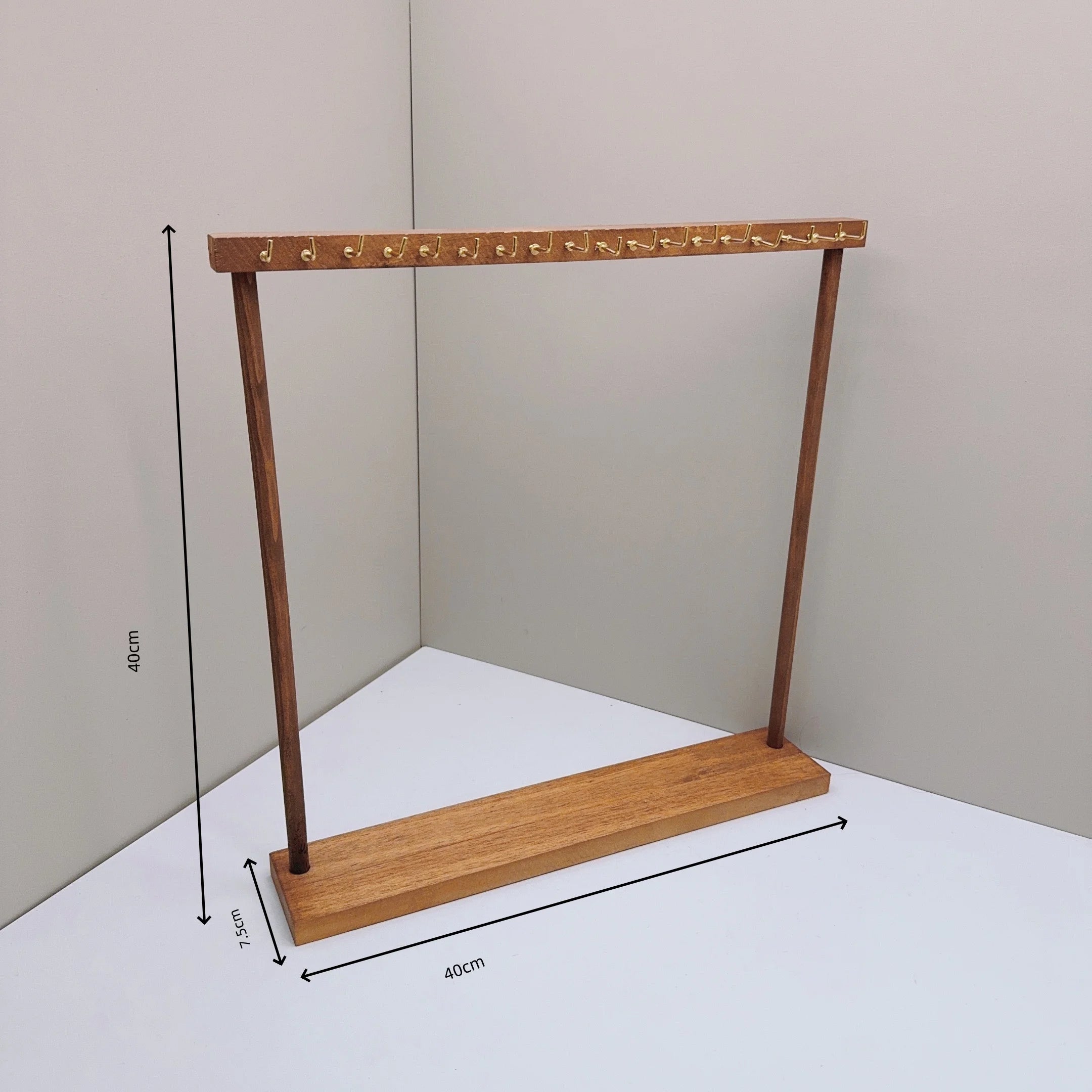 12/18 Hook Jewelry Organizer Display Stand Wood Necklace Hanging Countertop Rack For Earrings Bracelets Showcase Storage Rack