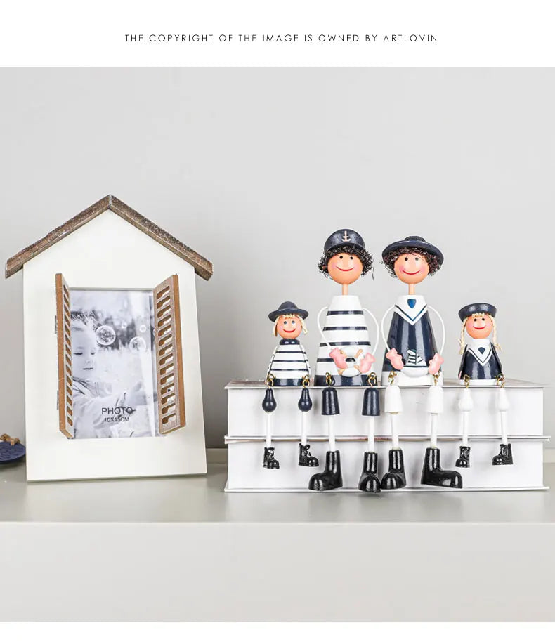 Mediterranean Style Home Decoration Figurines Desktop Ornaments Ocean Wooden Lighthouse Model Wood Ship Crafts Wall Decor Plaque