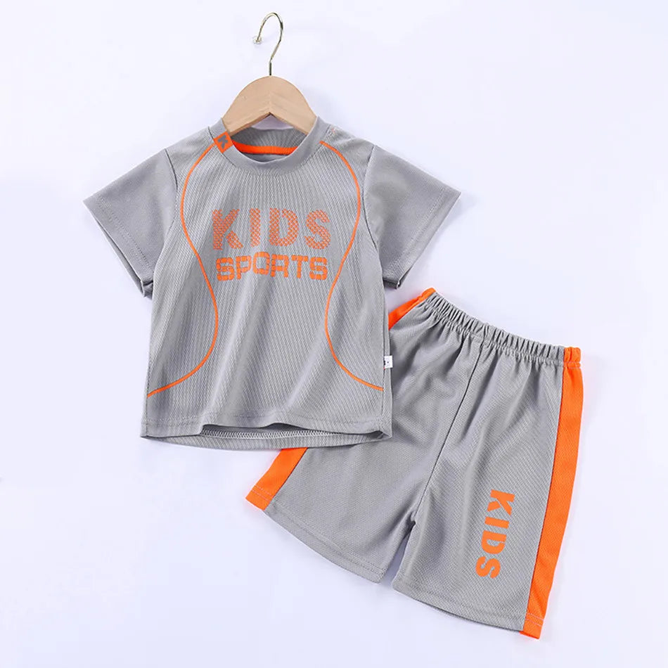 Baby T Shirt Shorts Boy Girl Summer Quick Drying Tops Bottoms Kids 2 Pcs Clothing Set Children Sleepwear Football Sport Clothes