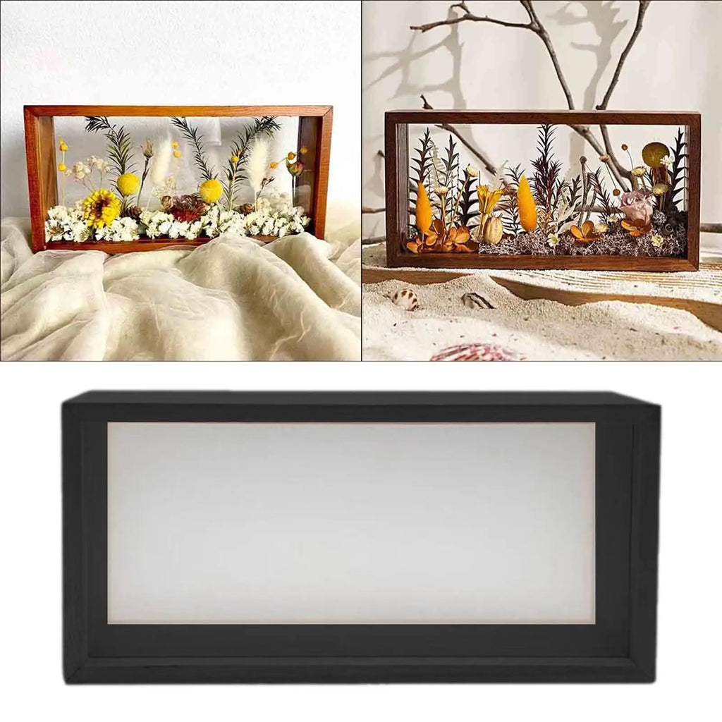 Decorative Floating Shadow Box Photo Frame Dried Flower Display Case Elegant Home Decor Wall Art