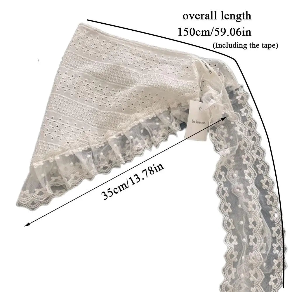 INS Style Triangular Lace Handkerchief Personalized Trendy Layering Of Small Aprons Soft Versatile Korean Headscarf Hair Scarves