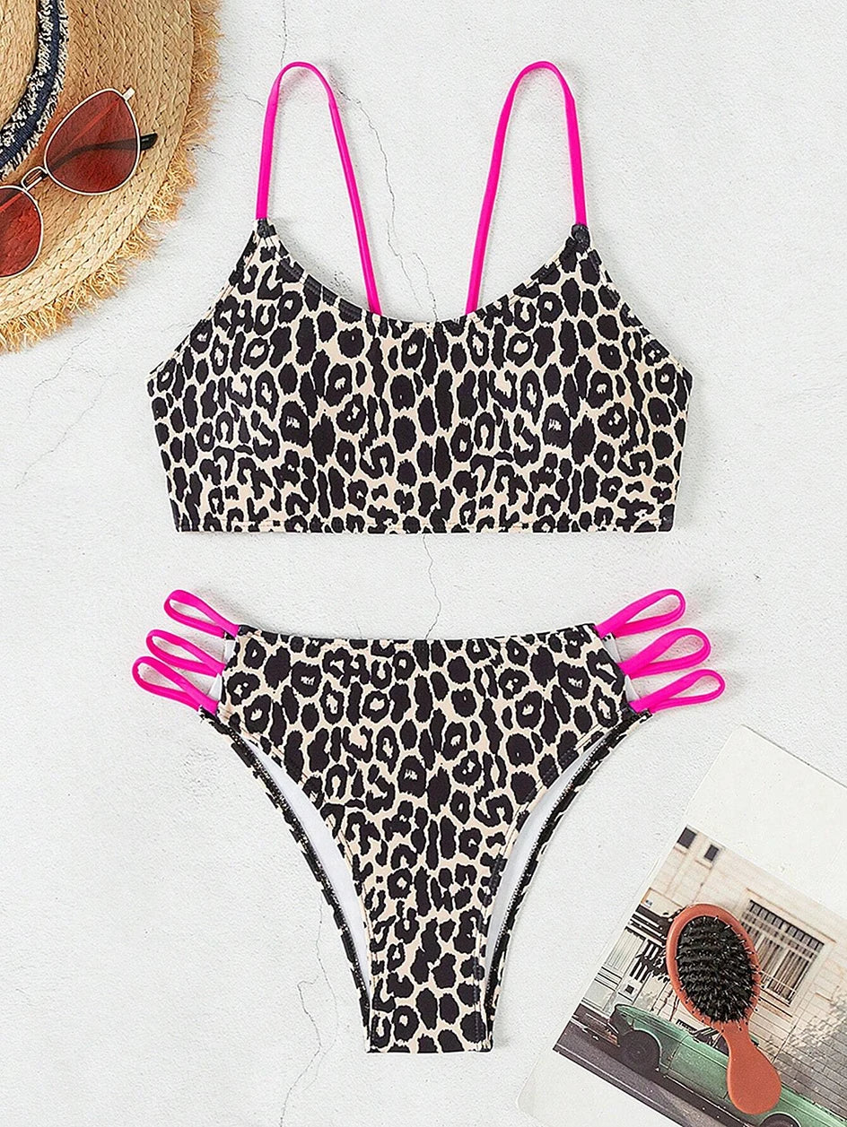 Sexy Leopard Micro Bikini 2026 Women Swimsuit Female Swimwear High Waist Bikinis Sets Brazilian Bandeau Beach Wear Bathing Suit