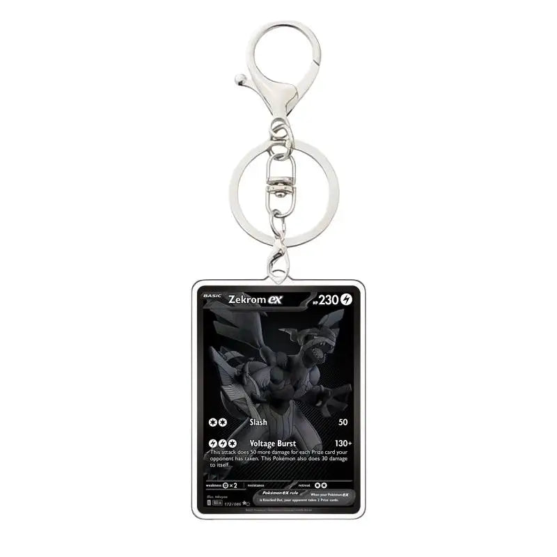 Pokemon PTCG Acrylic Keychain English Version Sv11B W Sar Bwr Reshiram Zekrom Victini N Acrylic Card Keychain Pendant 3.4X5.2Cm