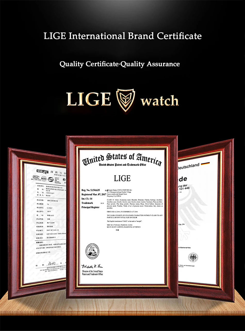 LIGE New Fashion Mens Watches Top Brand Luxury Quartz Wrist Watch Man Sport Red Silicone Watch for Men Reloj Hombre Chronograph