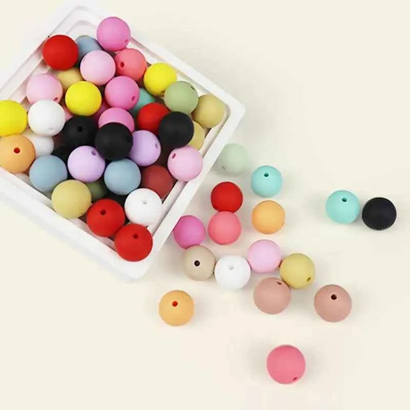 12mm Siilcone Round Beads 100/50/20Pcs For Jewelry Making To Make Bracelets DIY Keychain Necklace Jewelry Accessories BPA Free