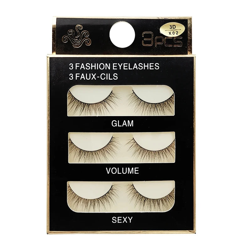 SHIDISHANGPIN 3 pairs 27 styles 3D Faux Mink Hair Soft False Eyelashes Fluffy Wispy Thick Fake Lash Handmade Eyelash Eye Makeup