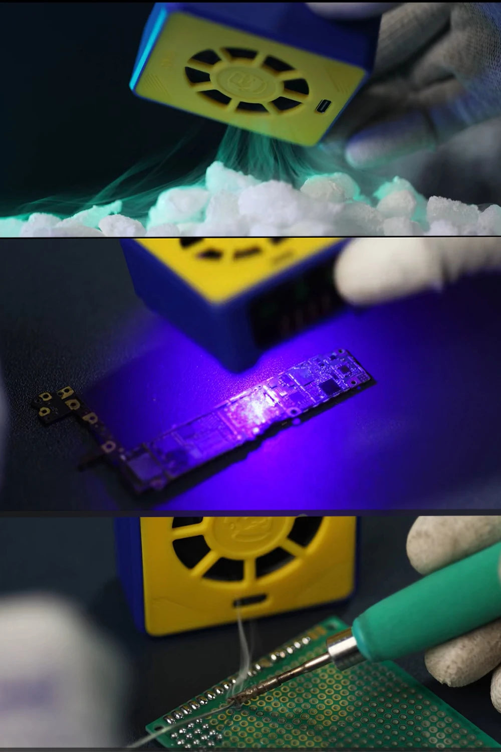 MECHANIC CUV-3 Cooling Curing Fan 3S cooling for Motherboard Fast Heat Dissipation UV Curing Soldering Smoke Exhaust Fan Tools