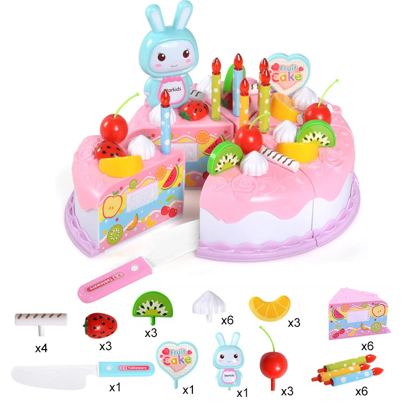 Children Pretend Goodies Play Simulated Kitchen Toys Plastic Cutting Food Kids Toy Object Cognition Boys Girl Birthday Gifts TMZ