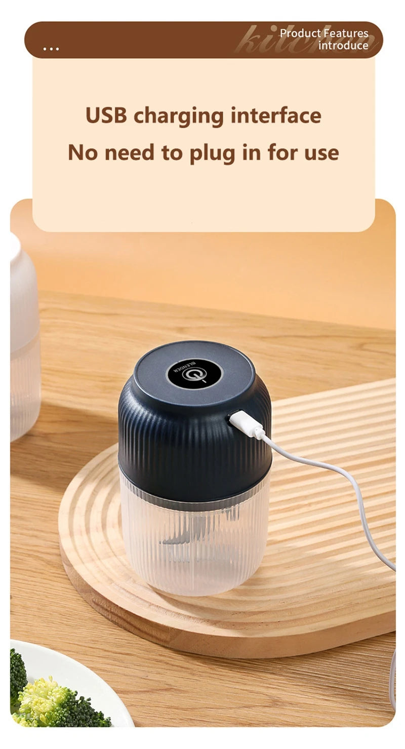 Mini Electric Garlic Masher Crusher Wireless USB Rechargeable Vegetable Chopper Garlic Crusher Food Chopper Kitchen Gadgets New