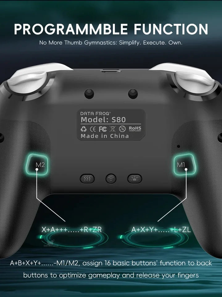 Wireless Switch Game Controller – RGB, Turbo & Macro