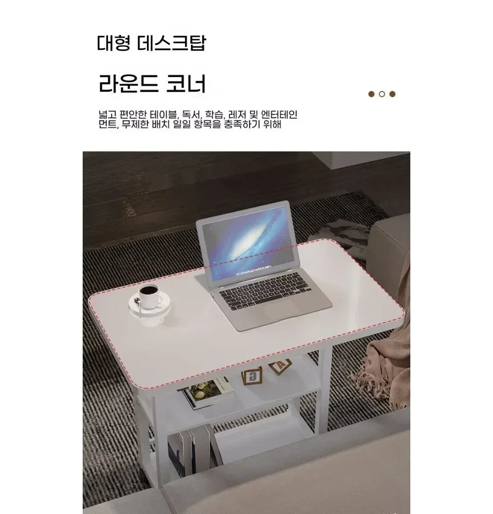 Simple Adjustable Laptop Desk with Wheels Movable Bedside Computer Table Lift Computer Desk Bedroom Office Portable Study Table