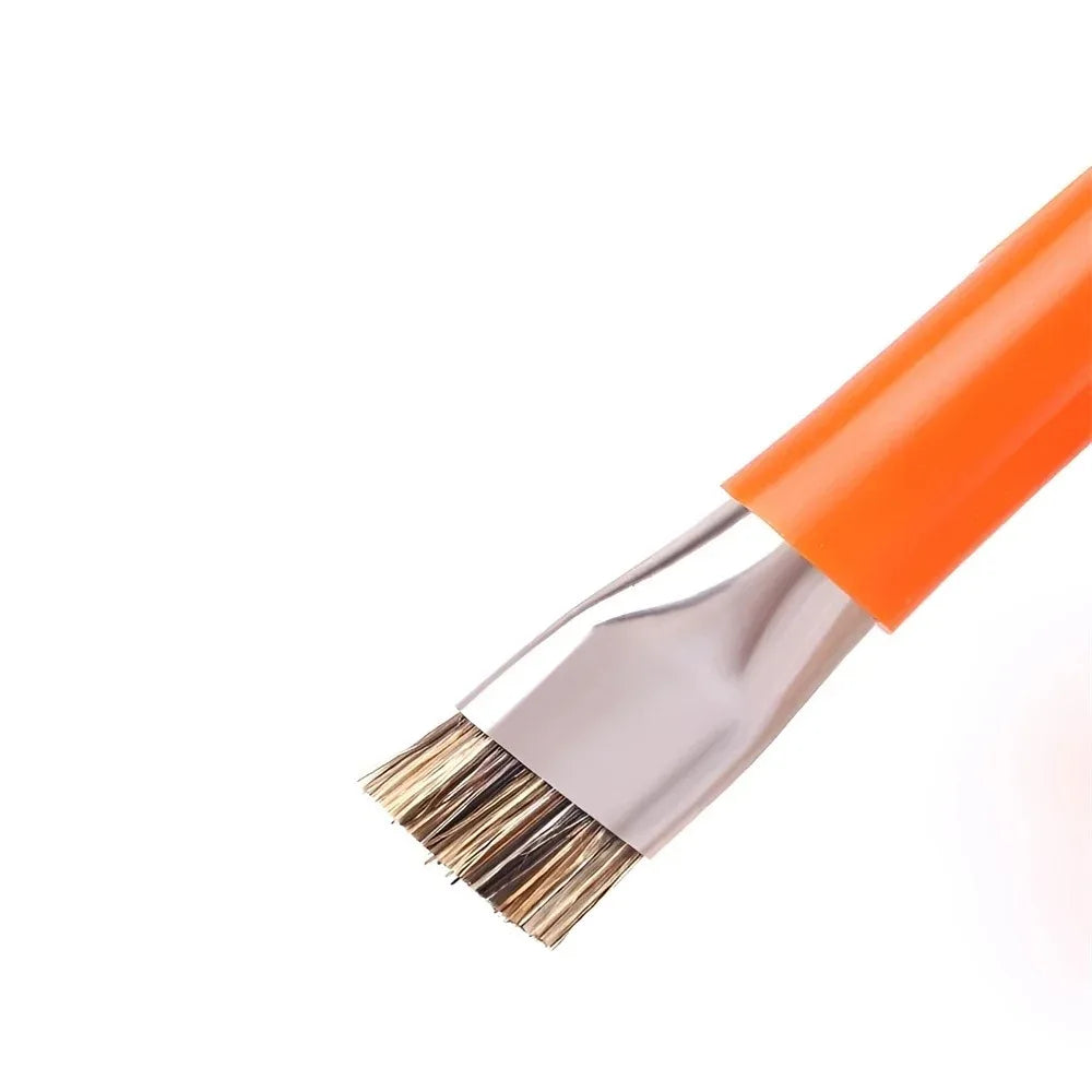 Safe double-ended brush circuit board repair for integrated circuit chips, cleaning of mobile phone/computer motherboards