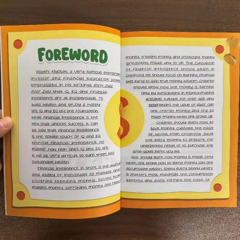 Kids Financial Literacy Book, Children's Comic Style Money Learning Book, All-in-One Money Dictionary for Kids  English Book