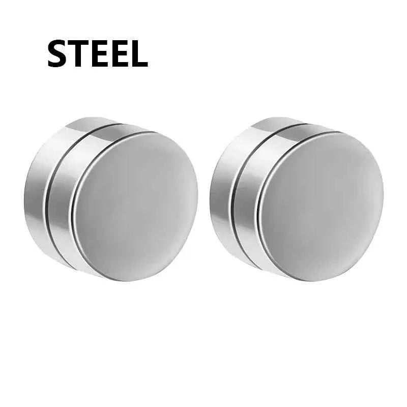 3 Pairs Crystal Strong Magnetic Ear Stud Clip Earrings for Men and Women Punk Round Zircon Magnet Earrings Non Piercing Jewelry