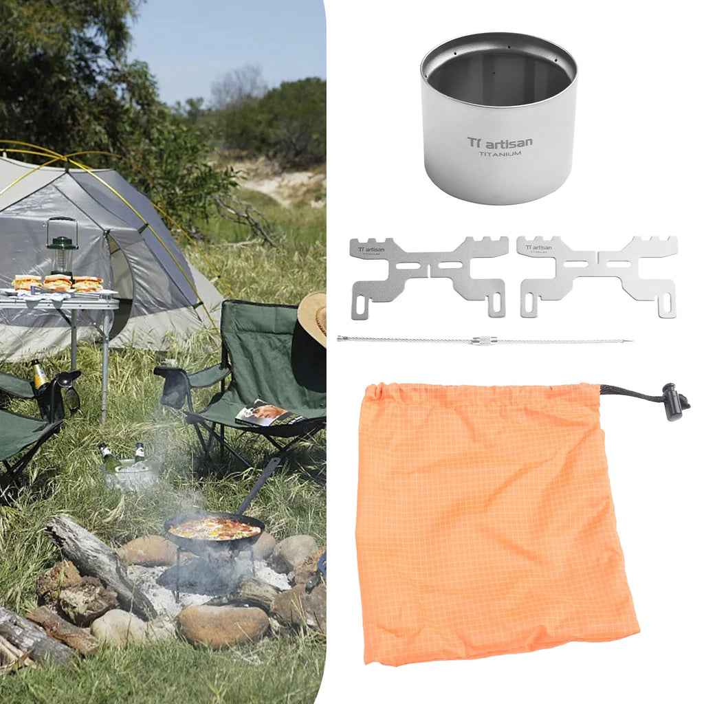 70ml Camping Titanium Alcohol Stove Lightweight Liquid For Furnace Titanium Alcohol Stove Outdoor Camping Accessories