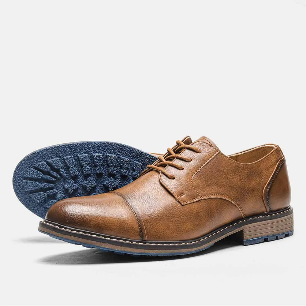 Men's Formal Shoes British Retro Brogue Shoes Mens Casual Business Leather Oxfords Men Office Dress Shoe Flats