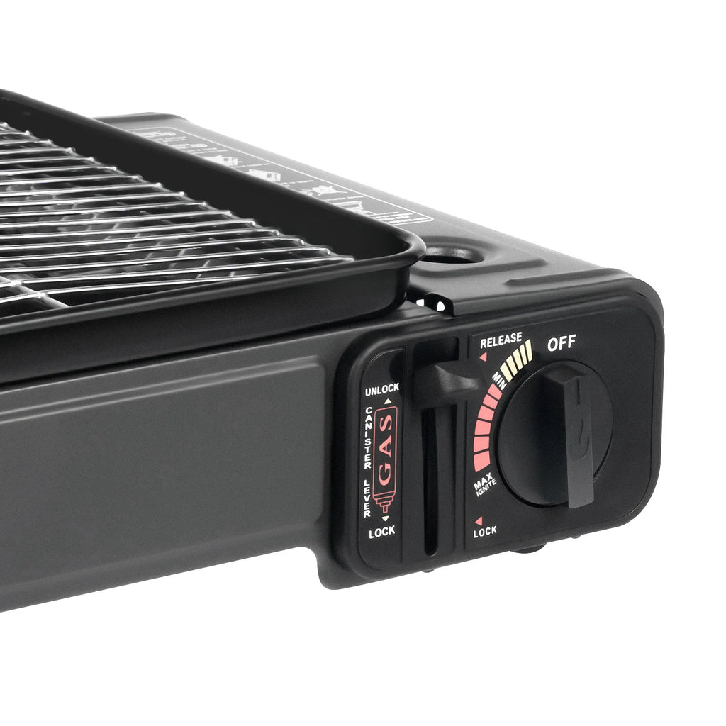 Portable Camping Grill Gas Stove, Butane Gas Burning Grill, Barbecue Grill Cooker for Ooutdoor Grilled Meat, Vegetables