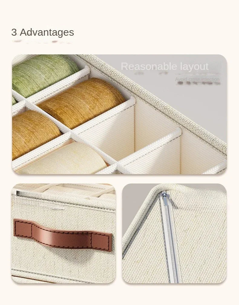 1-5PCS Fabric Drawer Organizers for Underwear Socks Bras - Closet Storage Box with Dividers Foldable Wardrobe Shelf Organizer Se