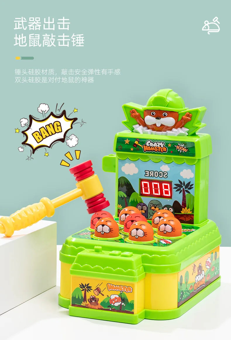 Whack A Mole Challenge Scoring Party Games Toys Electric Two Person Battle Table Games with Lights Music Cartoon Desktop Toys