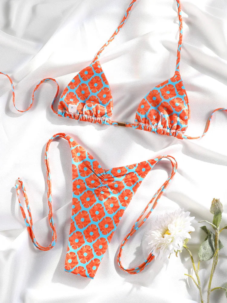 Miyouj Women's Bikini Set Push Up Bathwear 2026 Biquinis Female Swimsuits Print Two-Piece Set High Waist Bathsuits Sexy Swimwear