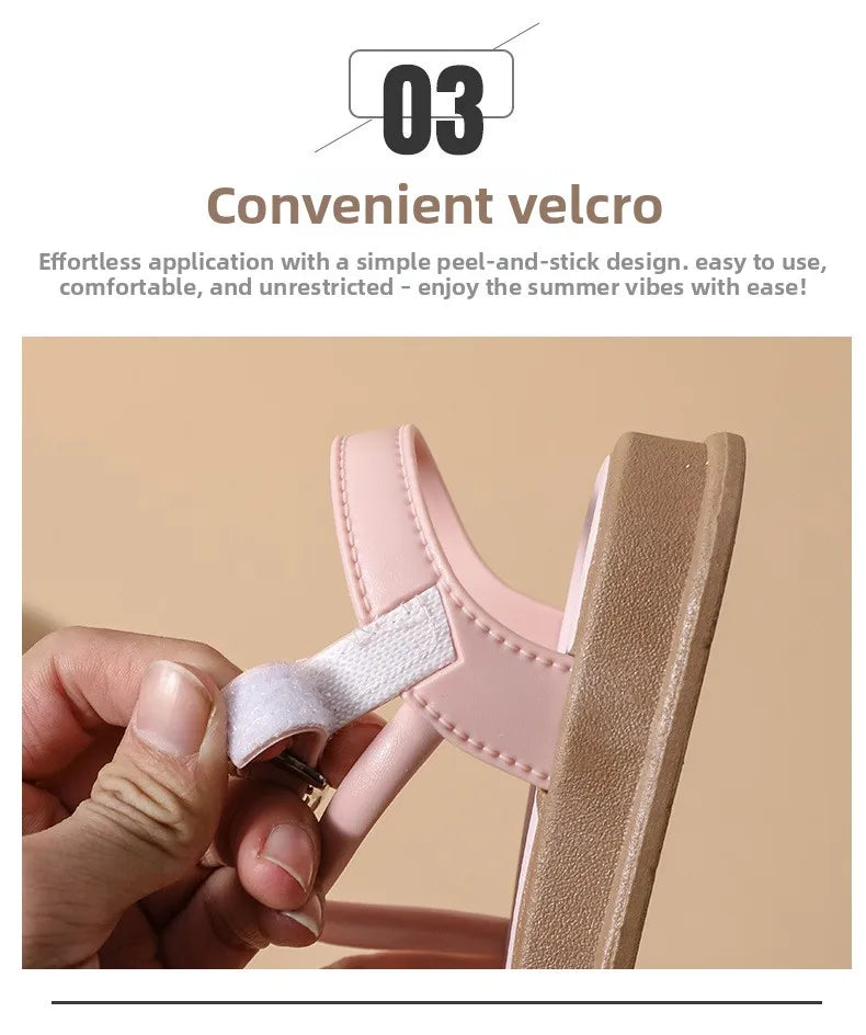 New Children's Sandals Summer Bowknot Girls Princess Causal Shoes Fashion Kids Soft Bottom Beach Flat Sandals Open-toe Versatile