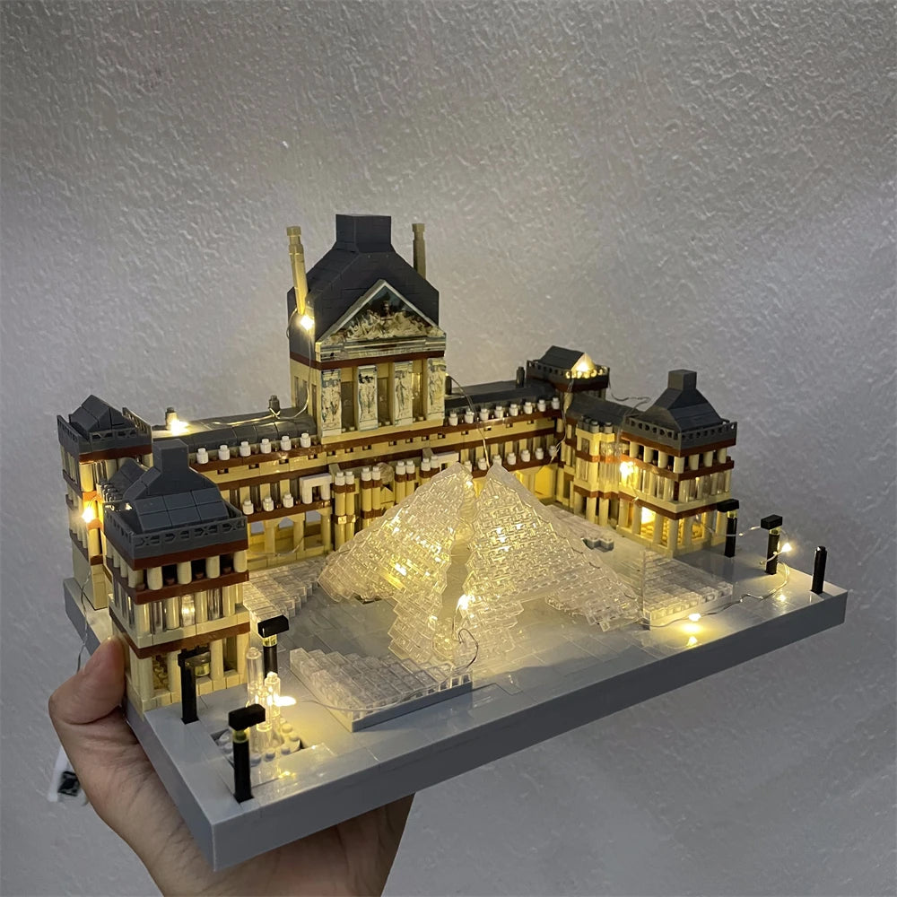Louvre Model Micro Mini Building Blocks Toys Set: LED-illuminated Iconic Architecture Perfect Decorative Illuminate Your Space