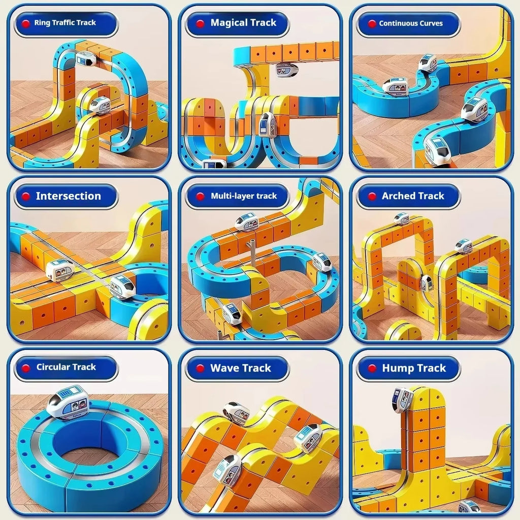 Magic Transforming Magnetic Cube Track Railcar Building Blocks Electric Anti-Gravity High-Speed Train DIY Vehicle Trackt Model