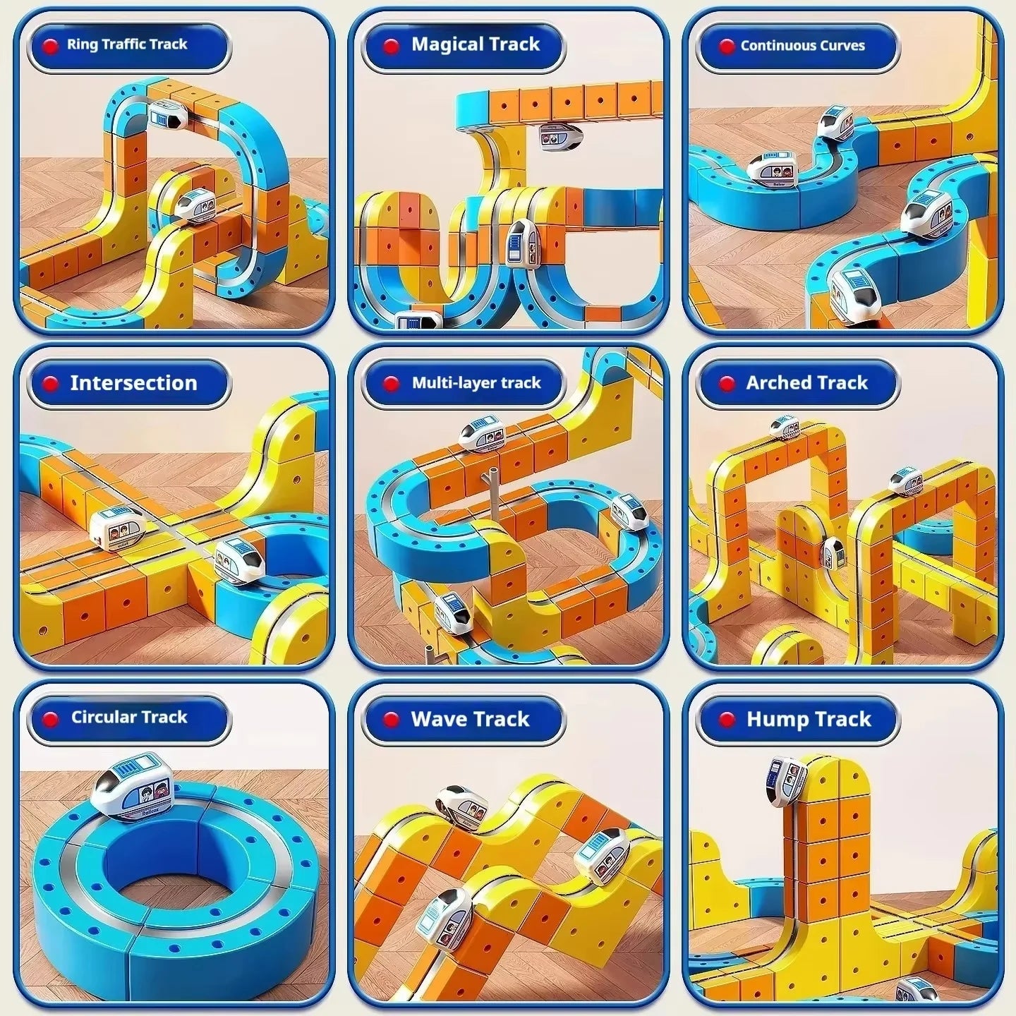 Magic Transforming Magnetic Cube Track Railcar Building Blocks Electric Anti-Gravity High-Speed Train DIY Vehicle Trackt Model