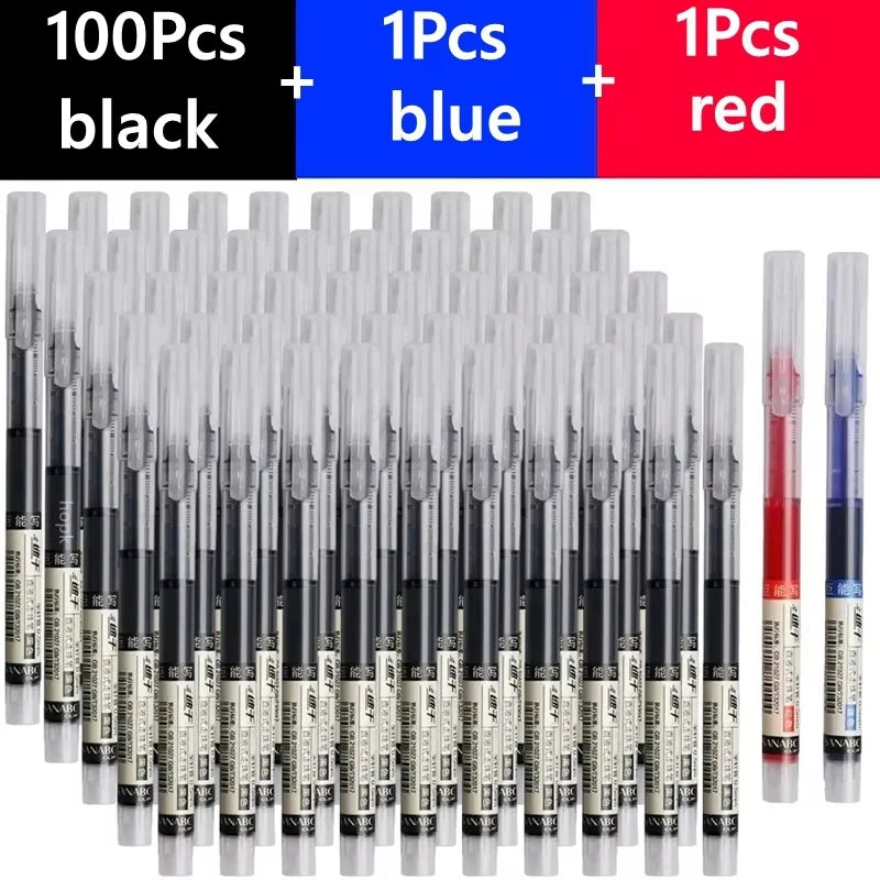 3-102Pcs/set High Quality Needle Type Gel Pens Straight Liquid Ballpoint Pen Kawaii Stationery School Office Supplies Writing