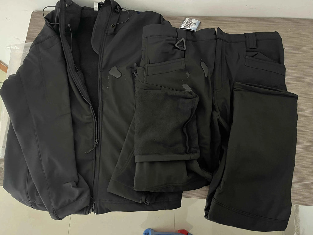 Winter Autumn Tactical Jackets Elastic Men Fleece Waterproof Suits Fishing Warm Hiking Camping Tracksuits Set Hood Coat S-5XL