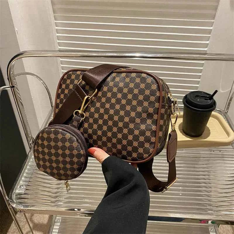 Vintage Pattern Crossbody Bags for Women Shoulder Shell Bag Trend Small Purse and Handbag Luxury Designer Female Square Bag