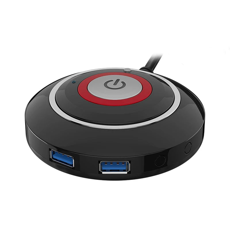 TEUCER Computer Desktop Switch Button With Dual USB Audio Desktop Host External Start Button Paste Type Swich