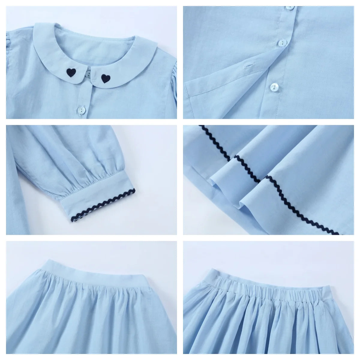 AP Barcelona Blue Collection Girls Dress Embroidery Brothers Sisters Family Matching Clothing Boys Plaid Set Knit Top