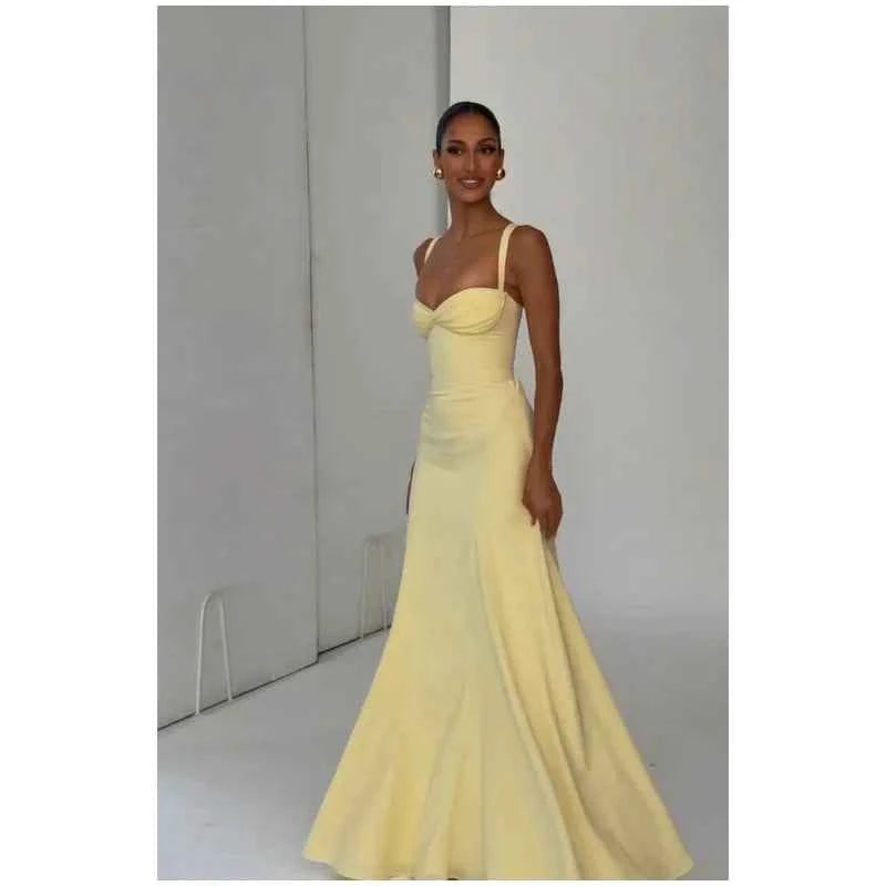 Lady Sexy Strapless Split Solid Pleated Dress Women Chic Backless High Waist Off-shoulder Dresses 2026 New Evening Party Gowns