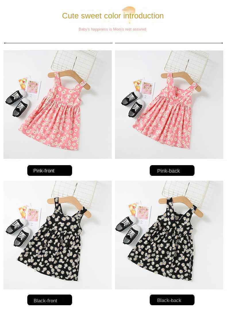New Baby Girls Sleeveless Flower Print Dresses Clothes Bowknot Kid Summer Princess Dress Children Party Ball Pageant Outfit