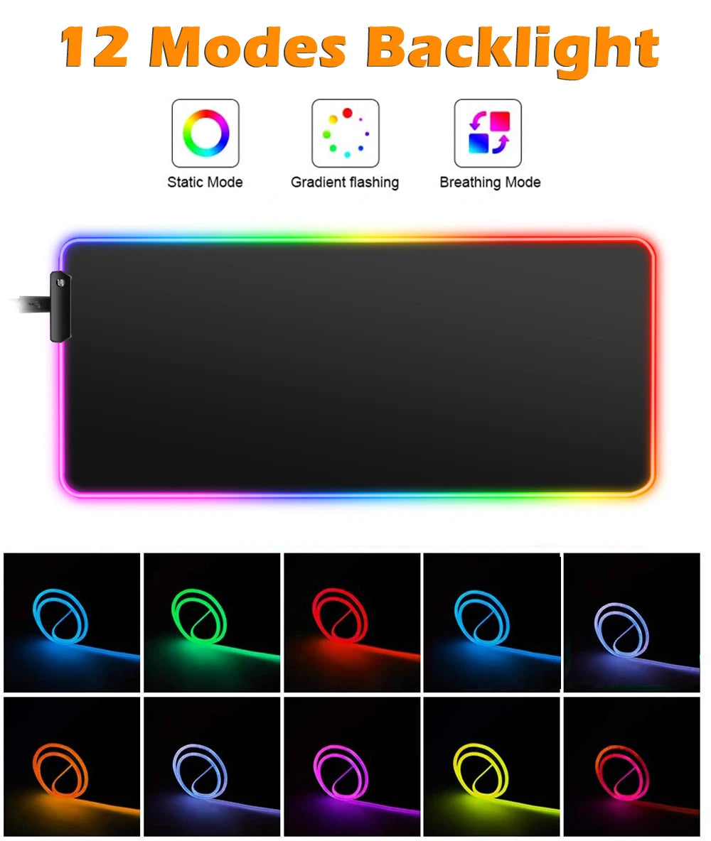 RGB LED D-dragon B-ball Mouse Pads Desk Mat Protector Gaming Mousepad Office Table Decor Keyboard Long Pad Computer Gamer Mats