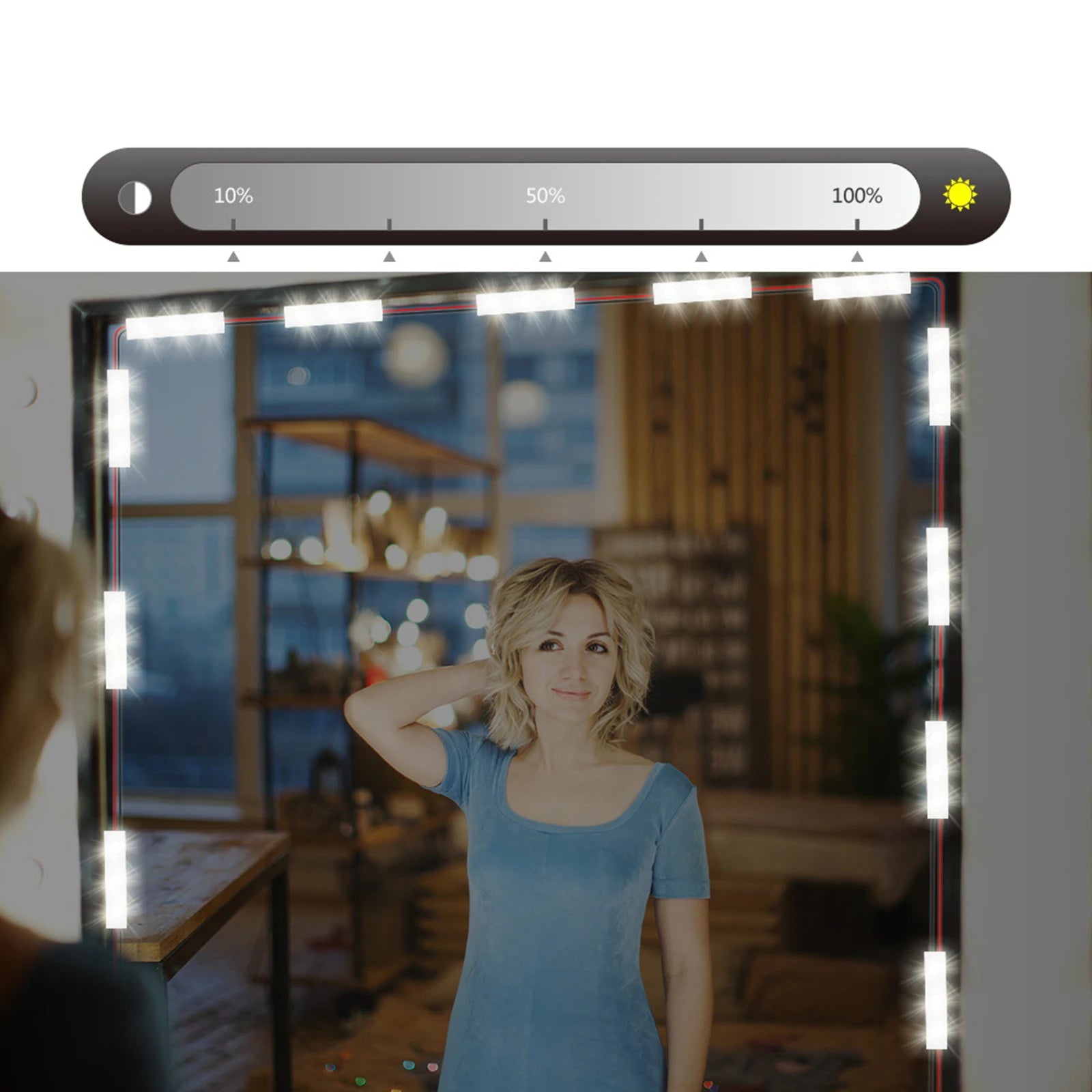 LED Makeup Mirror Lights 6/18/30/42 LEDs Dimmable Touch Control Vanity Bathroom Dresser Mirror Light with USB Cable Strip Lights