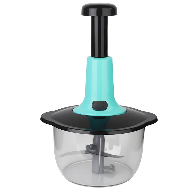 Handheld Vegetable Chopper Multifunction Kitchen Tool for Garlic Ginger Mincing Dicing Slicing with Large Capacity Container