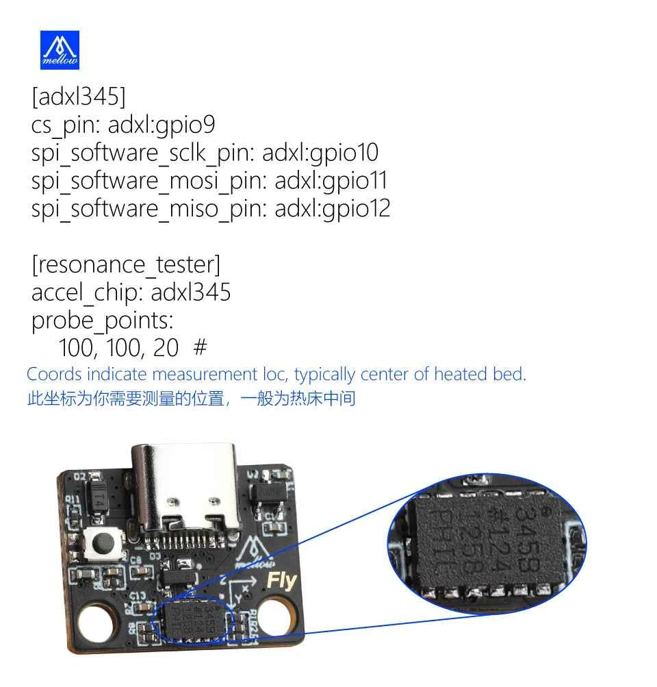 Mellow 3D Printer Parts Klipper ADXL345 Accelerometer Board For Raspberry Pi Voron V0.1 2.4 Vzbot HevORT Ender 3