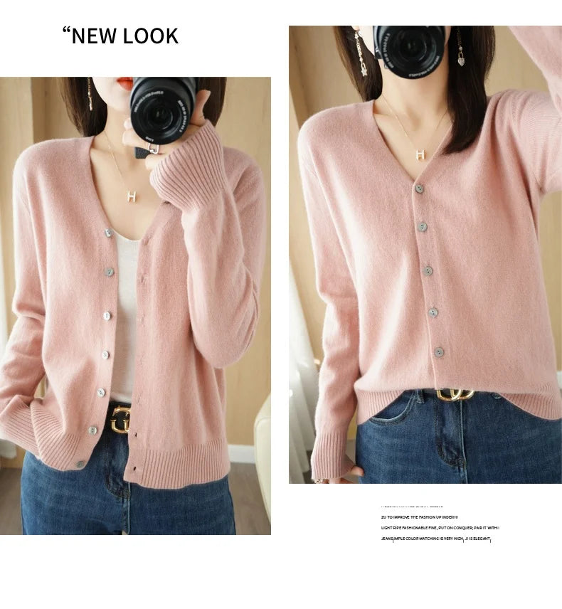 Women Cardigans 2025 Autumn Winter Single Breasted Knitwears Long Sleeve Warm Knit Cardigan Korean Fashion Spring casual Sweater