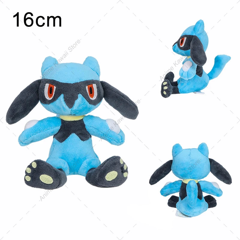 16-31cm Pokemon Standing Lucario Shiny Plush Doll Cute Mega Riolu Animal Stuffed Quality Peluche Toy Children Halloween Gifts