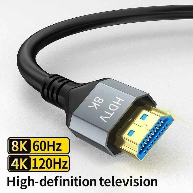 HDMI Cable 8K@60Hz 4k@120Hz HDMI-compatible Cable 18Gbps High Speed2.0 Braided Cord for TV PC Laptop TV box PS5 1M 2M 3M