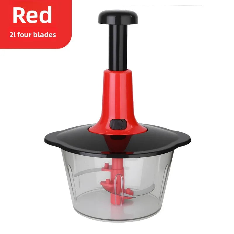 Handheld Vegetable Chopper Multifunction Kitchen Tool for Garlic Ginger Mincing Dicing Slicing with Large Capacity Container
